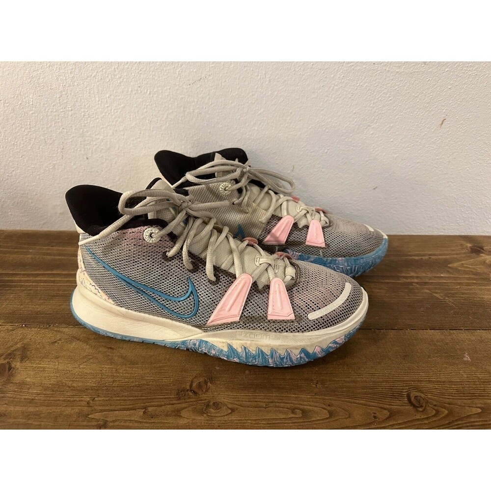 Nike Kyrie 7 Shoes Mens Size 8.5 Pale Ivory Chlorine Blue Sneakers CZ0141-100